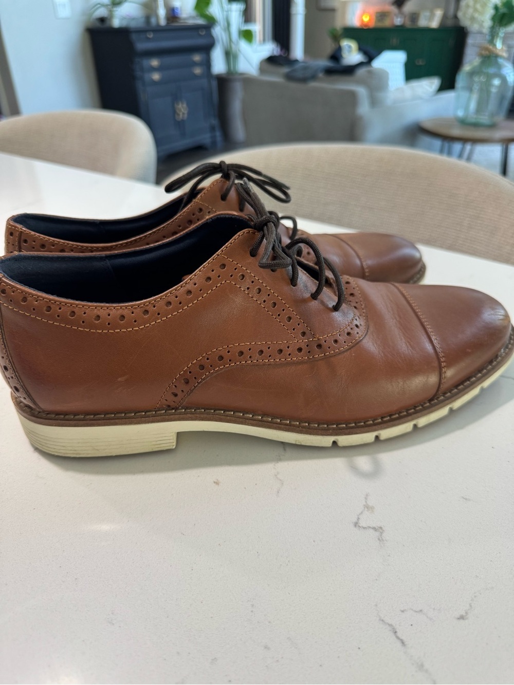 Cole Haan Tan Leather Wingtip Derby Oxfords Men’s Size 9.5